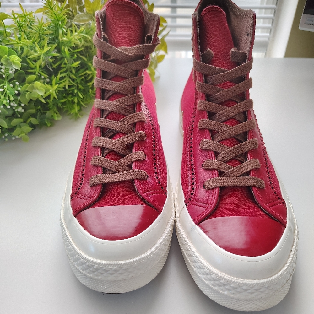 Converse 1970’s Anti-Slip Wear-Resistant High Top Sneakers Red / Brown Laces | M - Picture 4 of 12